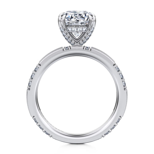 14K White Gold Round Diamond Channel Set Engagement Ring