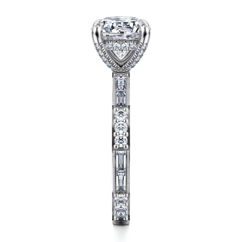 14K White Gold Round Diamond Channel Set Engagement Ring