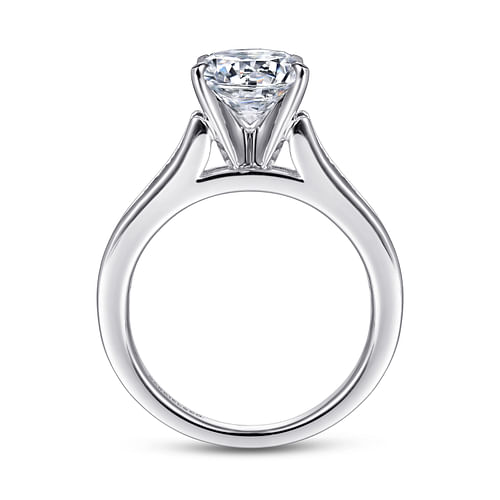 14K White Gold Round Diamond Channel Set Engagement Ring