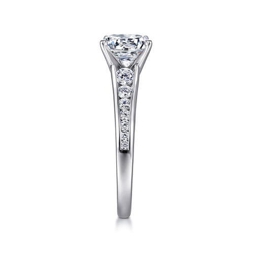 14K White Gold Round Diamond Channel Set Engagement Ring