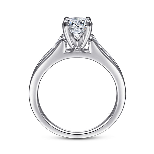 14K White Gold Round Diamond Channel Set Engagement Ring