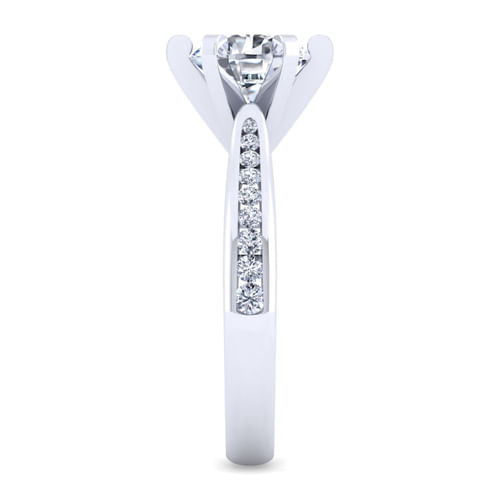 14K White Gold Round Diamond Channel Set Engagement Ring