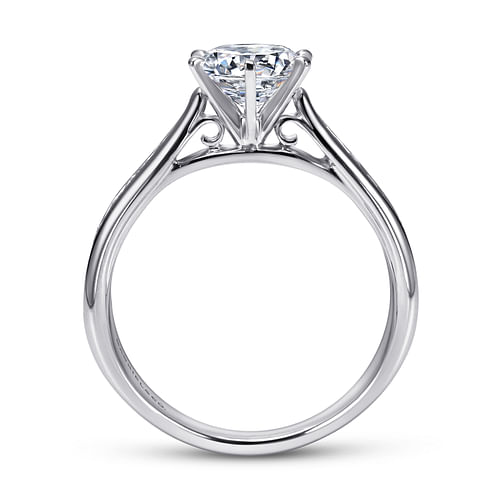 14K White Gold Round Diamond Channel Set Engagement Ring