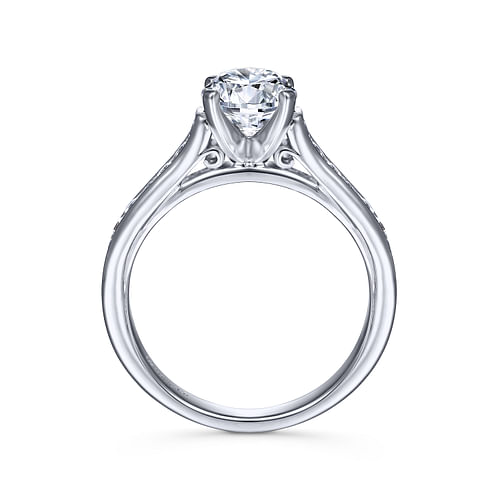 14K White Gold Round Diamond Channel Set Engagement Ring