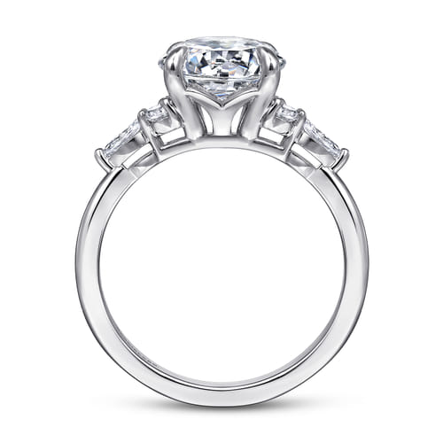 14K White Gold Round Diamond Cluster Engagement Ring
