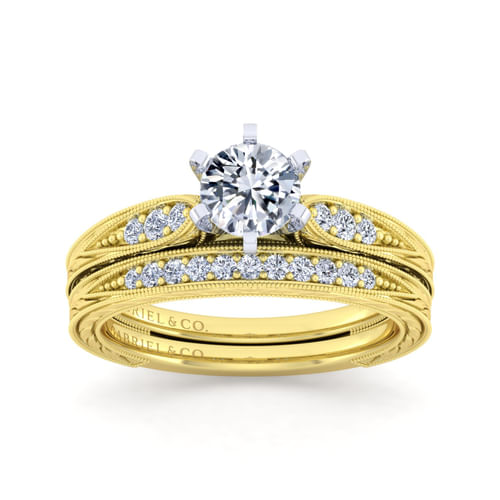 14K White Gold Round Diamond Engagement Ring  