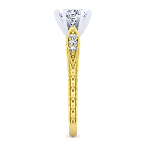 14K White Gold Round Diamond Engagement Ring  