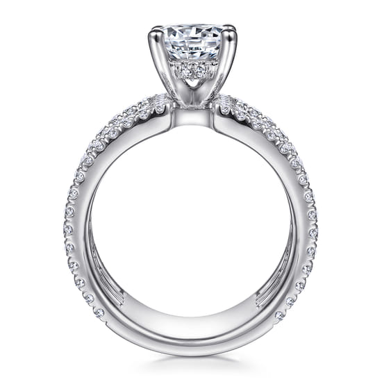14K White Gold Round Diamond Engagement Ring  angle 2