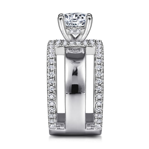 14K White Gold Round Diamond Engagement Ring 