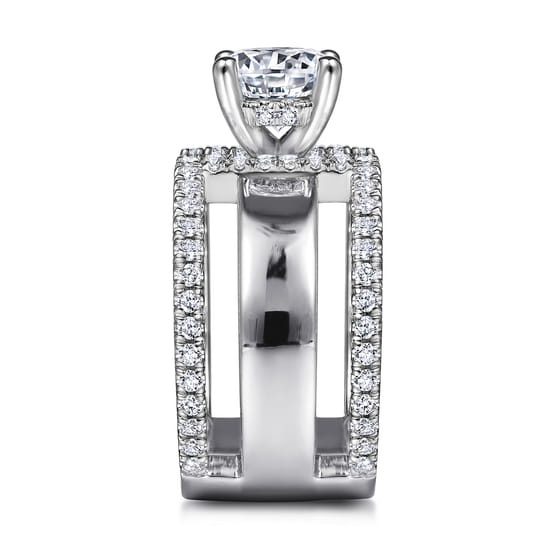 14K White Gold Round Diamond Engagement Ring  angle 5