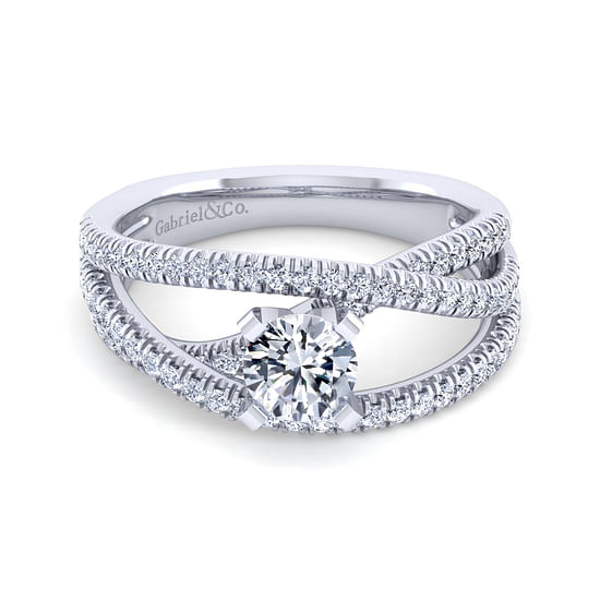 Gabriel - 14K White Gold Round Diamond Engagement Ring