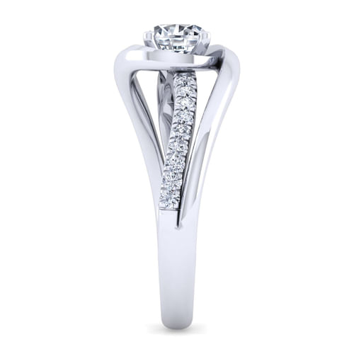 14K White Gold Round Diamond Engagement Ring