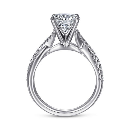 14K White Gold Round Diamond Engagement Ring