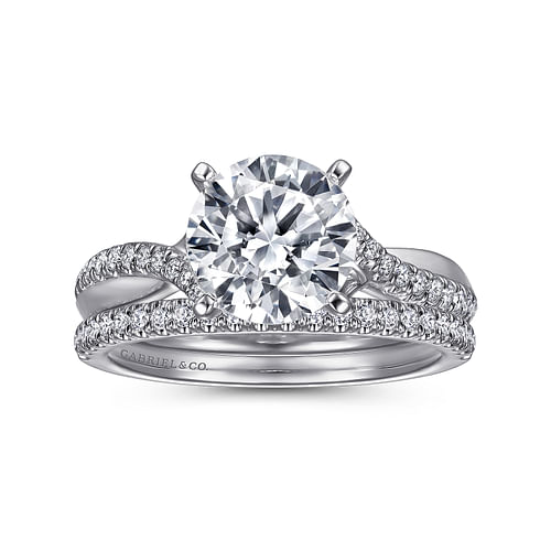 14K White Gold Round Diamond Engagement Ring