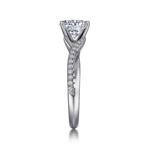 14K White Gold Round Diamond Engagement Ring