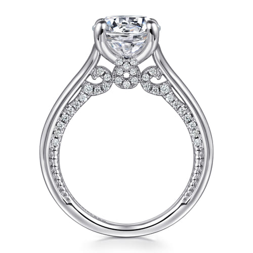 14K White Gold Round Diamond Engagement Ring