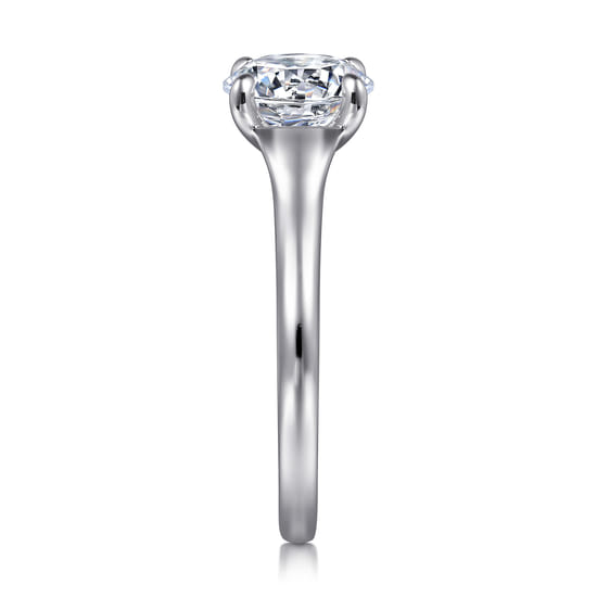 14K White Gold Round Diamond Engagement Ring angle 5