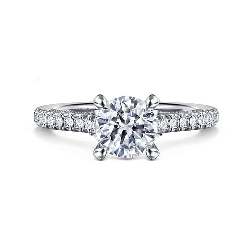 14K White Gold Round Diamond Engagement Ring