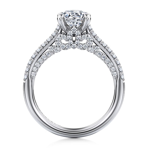 14K White Gold Round Diamond Engagement Ring