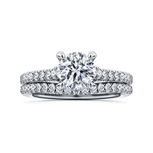 14K White Gold Round Diamond Engagement Ring