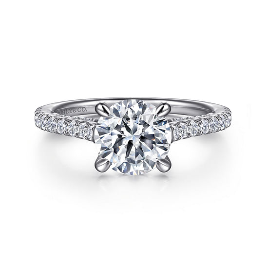 Gabriel - 14K White Gold Round Diamond Engagement Ring