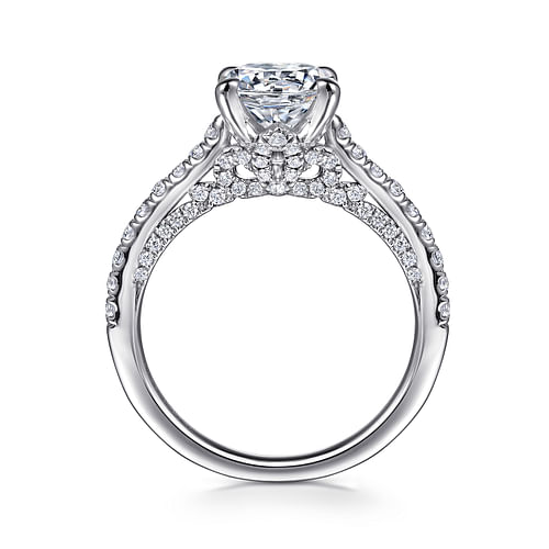 14K White Gold Round Diamond Engagement Ring