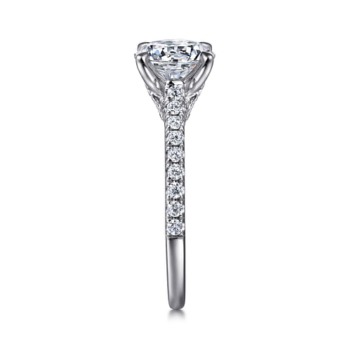 14K White Gold Round Diamond Engagement Ring