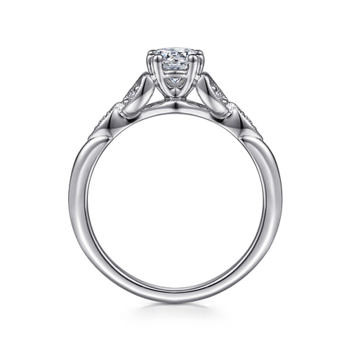 14K White Gold Round Diamond Engagement Ring