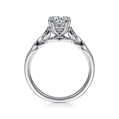 14K White Gold Round Diamond Engagement Ring