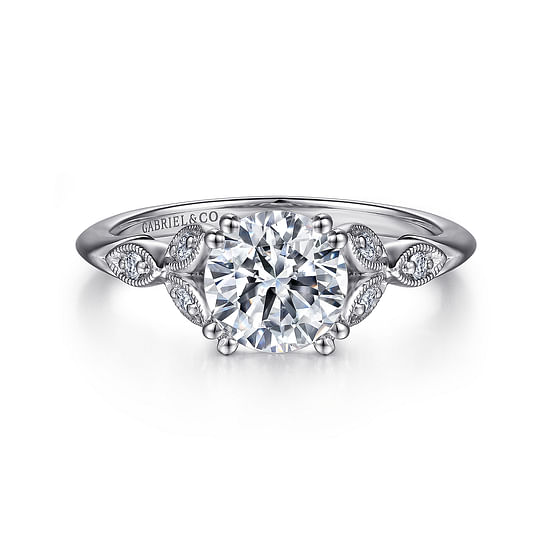 Gabriel - 14K White Gold Round Diamond Engagement Ring