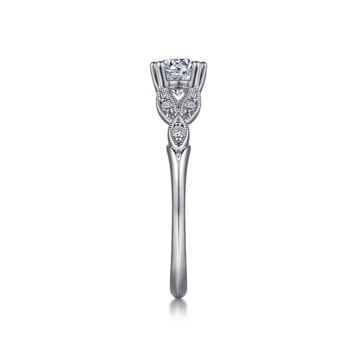 14K White Gold Round Diamond Engagement Ring
