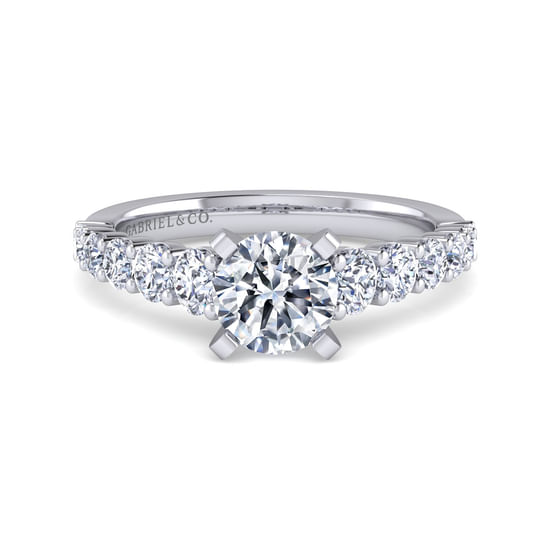 Gabriel - 14K White Gold Round Diamond Engagement Ring