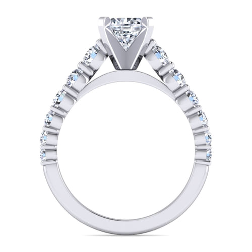 14K White Gold Round Diamond Engagement Ring