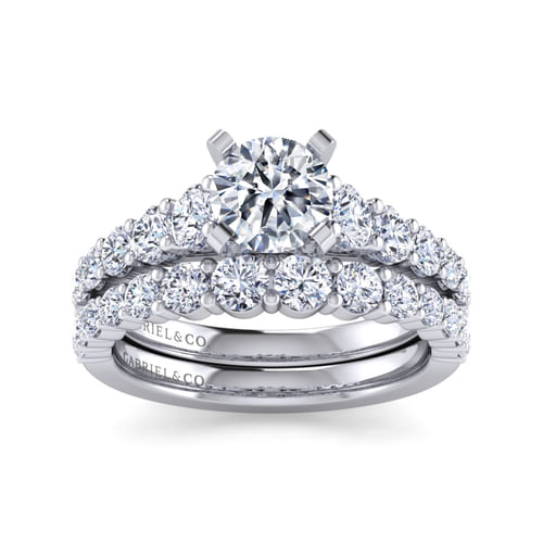 14K White Gold Round Diamond Engagement Ring