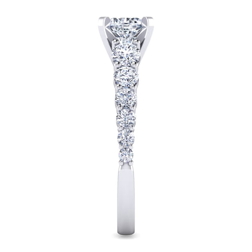 14K White Gold Round Diamond Engagement Ring