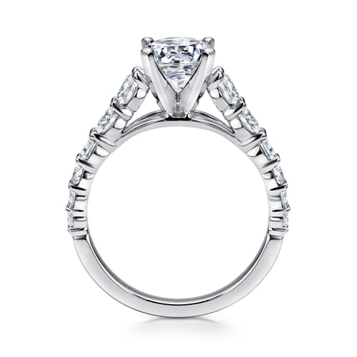 14K White Gold Round Diamond Engagement Ring