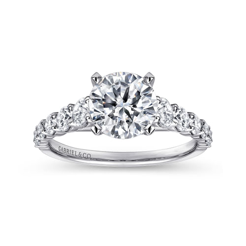 14K White Gold Round Diamond Engagement Ring