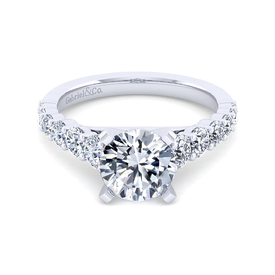 Gabriel - 14K White Gold Round Diamond Engagement Ring