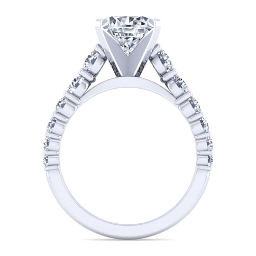 14K White Gold Round Diamond Engagement Ring