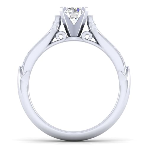 14K White Gold Round Diamond Engagement Ring