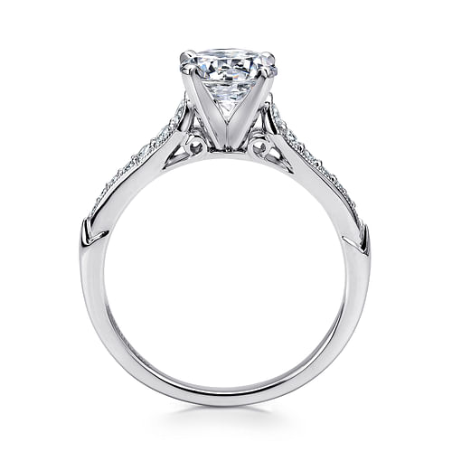 14K White Gold Round Diamond Engagement Ring