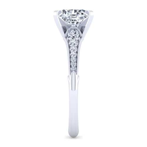 14K White Gold Round Diamond Engagement Ring