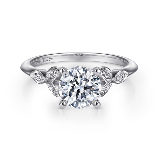 Gabriel - 14K White Gold Round Diamond Engagement Ring
