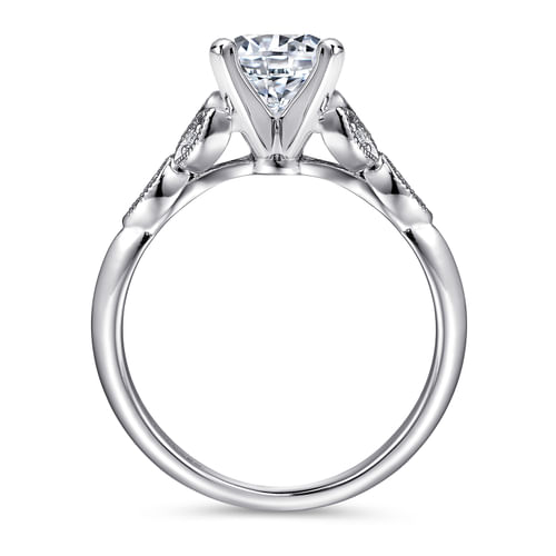 14K White Gold Round Diamond Engagement Ring