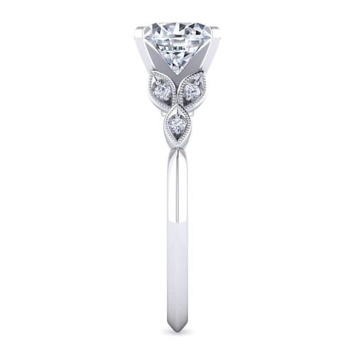 14K White Gold Round Diamond Engagement Ring