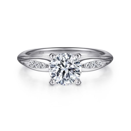 Gabriel - 14K White Gold Round Diamond Engagement Ring