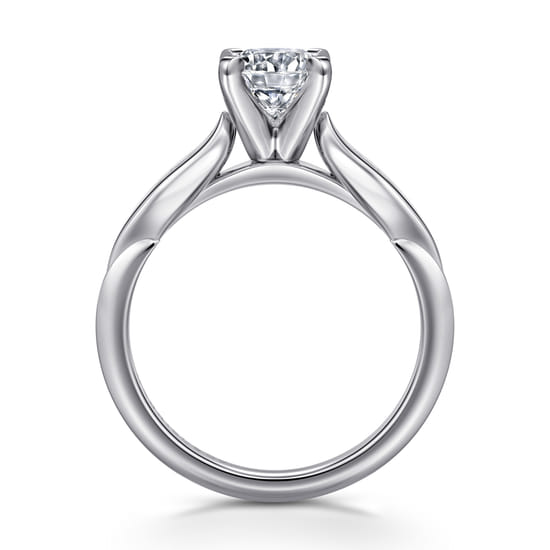 14K White Gold Round Diamond Engagement Ring angle 2