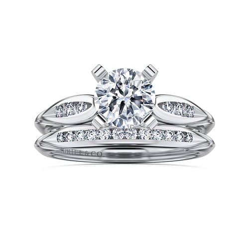 14K White Gold Round Diamond Engagement Ring