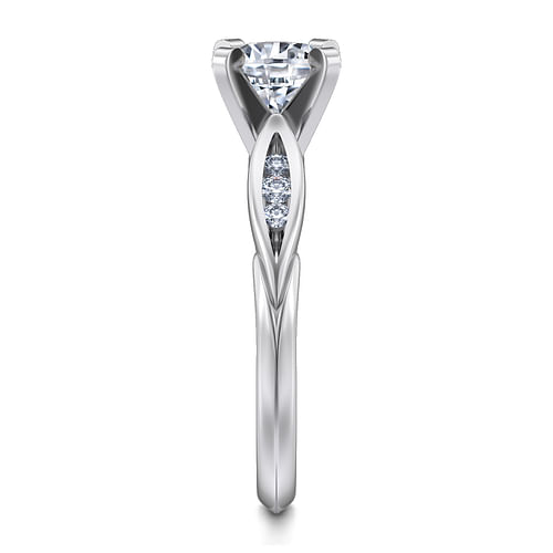 14K White Gold Round Diamond Engagement Ring