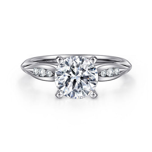 14K White Gold Round Diamond Engagement Ring